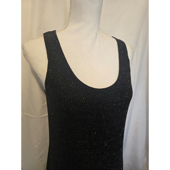 90s Dress Sparkle Midi Party Vintage Black Medium - Picture 3 of 6